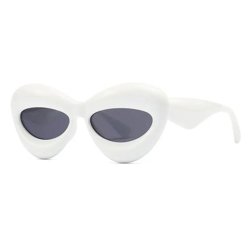 New brand design inflatable lips sunglasses personality thick frame sunglasses polygon wrap “futuristic” fashion sunglasses