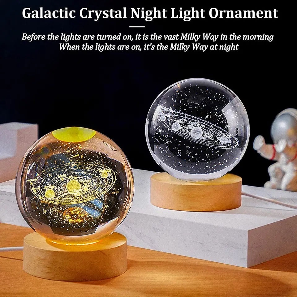 USB LED Night Light Galaxy Crystal Ball